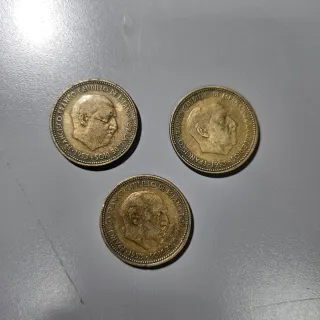 Lote 3 Monedas 2.50 Pesetas Franco