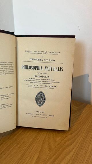 Libro Philosophia Naturalis 1903 - Eduardo Hugon