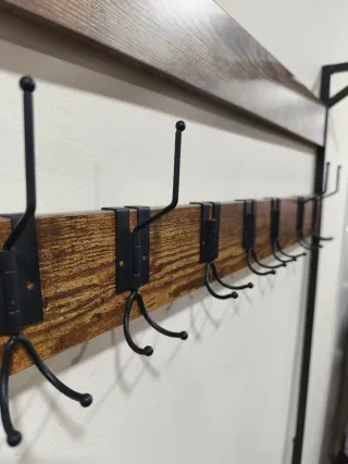 Perchero zapatero metal y madera marca vasagle