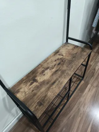 Perchero zapatero metal y madera marca vasagle