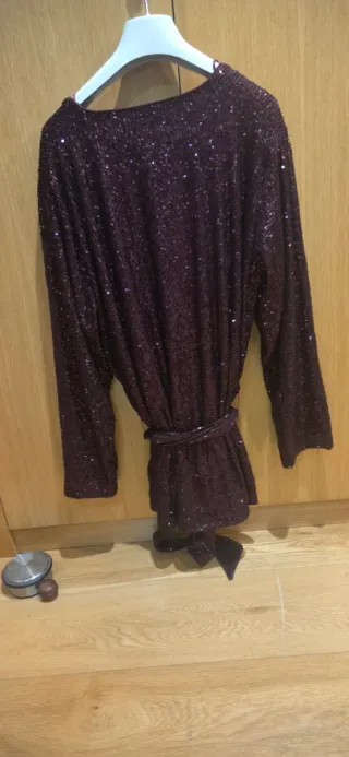 Chaqueta lentejuelas morada talla l