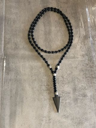 Collana Agata Nera con Ciondolo Freccia