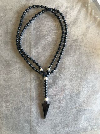 Collana Agata Nera con Ciondolo Freccia