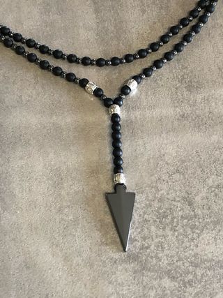 Collana Agata Nera con Ciondolo Freccia