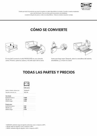 Sofá Cama Ikea Hagalund Blanco (PARA RECOGER)