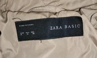 Abrigo acolchado mujer beige y marrón