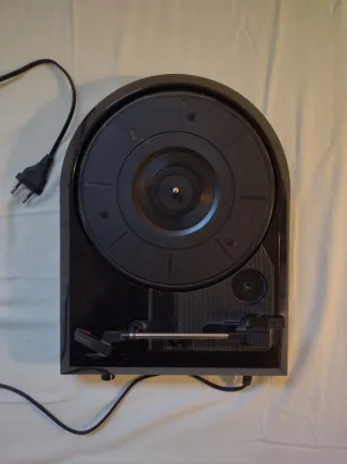 Tocadiscos Portátil USB Negro y Rojo