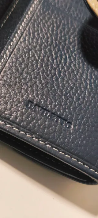 Monedero Daviletto Piel Azul Marino