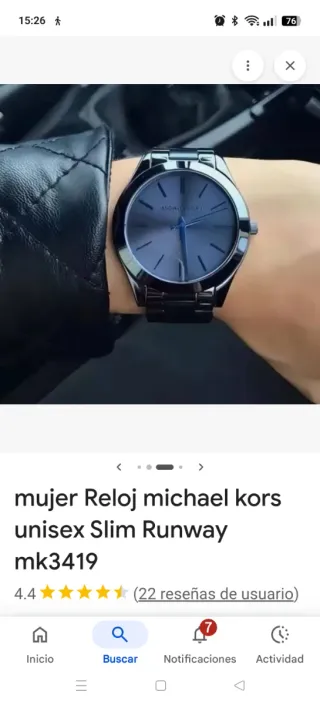 Reloj Michael Kors Slim Runway Azul