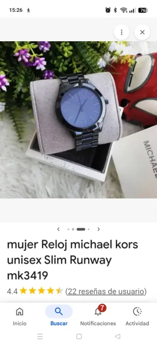 Reloj Michael Kors Slim Runway Azul