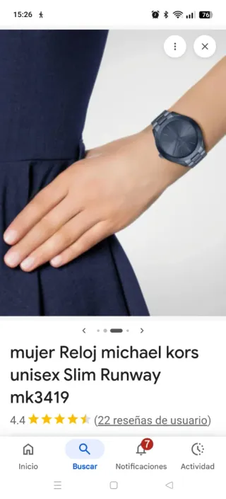 Reloj Michael Kors Slim Runway Azul