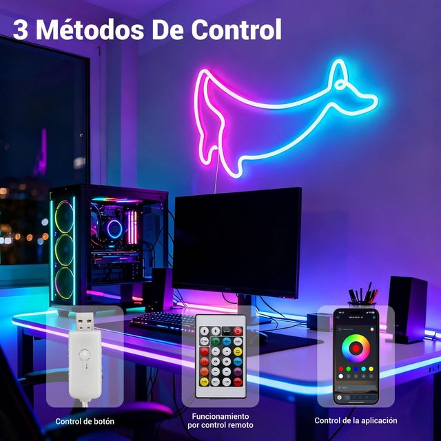 Tira LED Neón 5m RGB Bluetooth