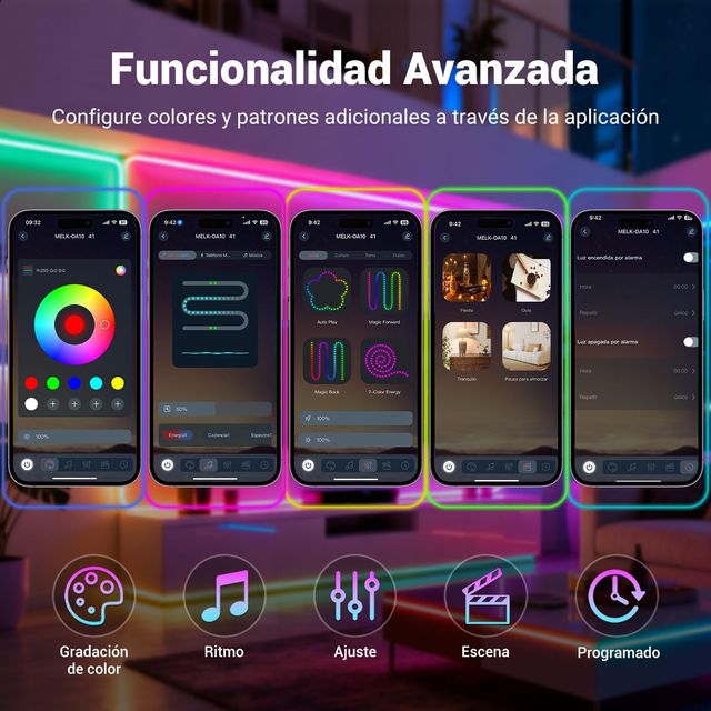 Tira LED Neón 5m RGB Bluetooth