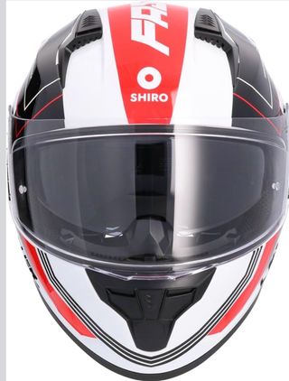 Casco de moto SHIRO blanco y rojo