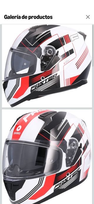 Casco de moto SHIRO blanco y rojo