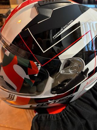 Casco de moto SHIRO blanco y rojo