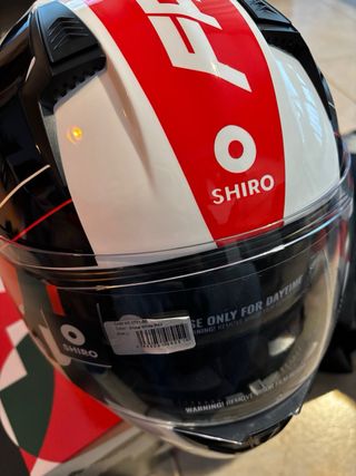 Casco de moto SHIRO blanco y rojo
