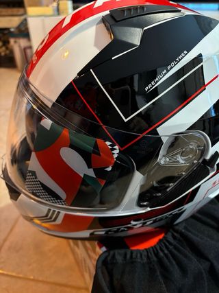 Casco de moto SHIRO blanco y rojo