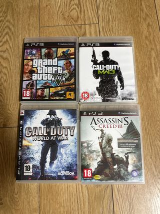 Lote 4 Juegos PS3: GTA V, Call of Duty MW3, WaW, A