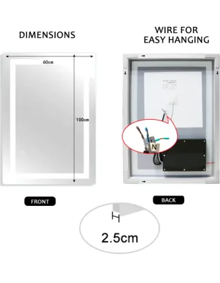 Espejo Baño LED 100x60