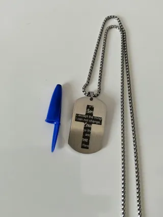 Cadena doble chapa cruz oración