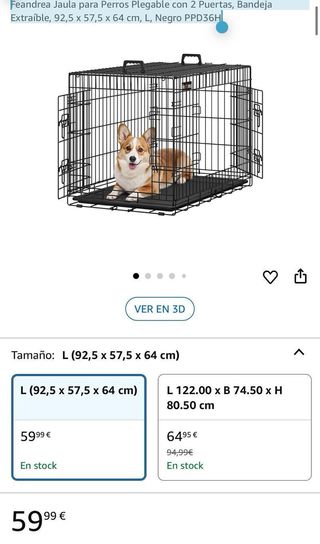 Jaula para Perros Feandrea Plegable 2 Puertas L