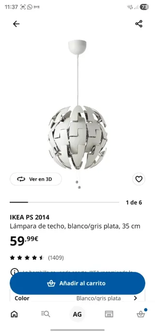Lámpara Ikea PS 2014
