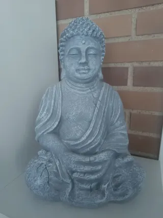 Figura Buda Sentado Gris