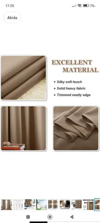 Cortinas ocultación Amazon 225x140cm (2 unidades)