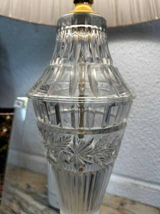 Lámpara Vintage Cristal Tallado Dorada