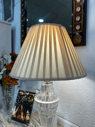 Lámpara Vintage Cristal Tallado Dorada