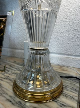 Lámpara Vintage Cristal Tallado Dorada