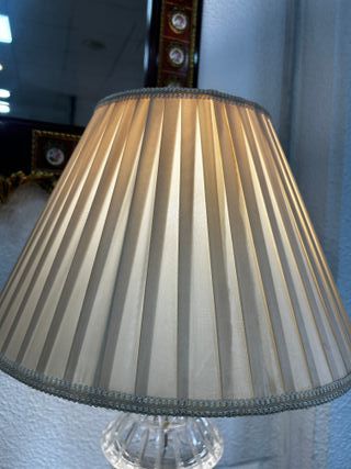 Lámpara Vintage Cristal Tallado Dorada