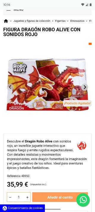 Dragón Robo Alive con Sonidos y Movimiento