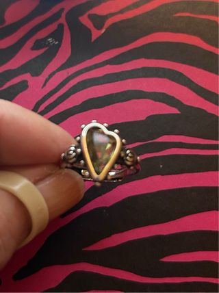 Anillo plataCorazón Piedra