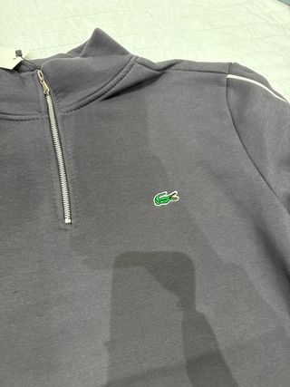 Sudadera Lacoste Gris Media Cremallera