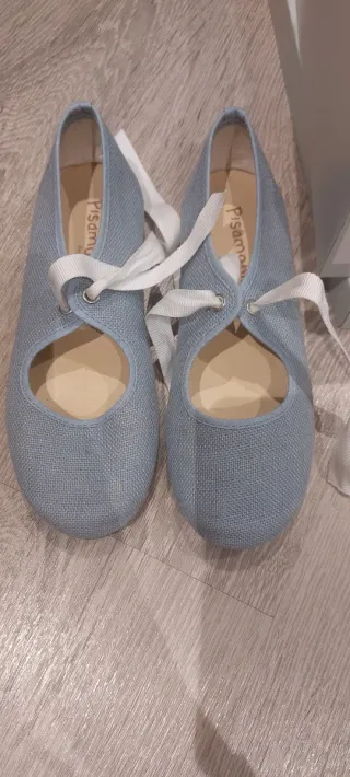 Manoletinas Pisamonas Lino Talla 34