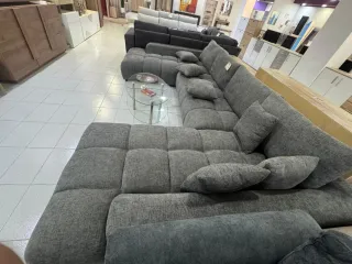 Sofá modular doble cheslong gris