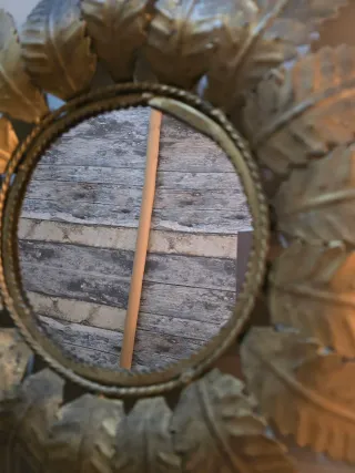 Espejo Sol Vintage Metal Dorado años 70