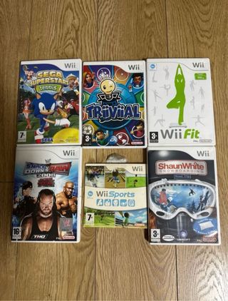 Lote 6 Juegos Nintendo Wii: Sports, Fit, Trivial,
