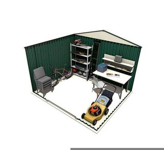 Caseta jardín metálica 241x261x198 cm (6,3 m²) Glasgow verde