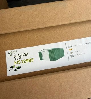 Caseta jardín metálica 241x261x198 cm (6,3 m²) Glasgow verde