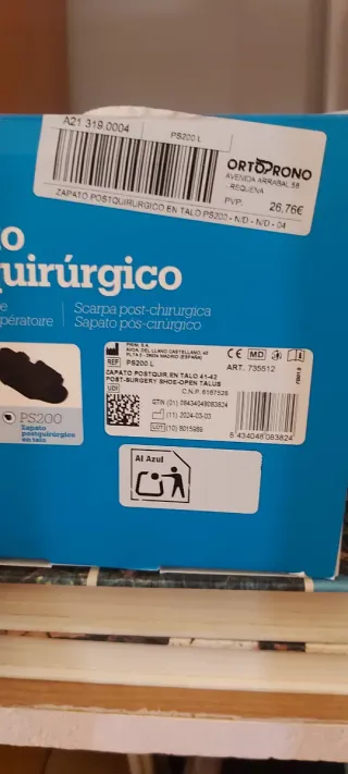 Zapato postquirúrgico negro