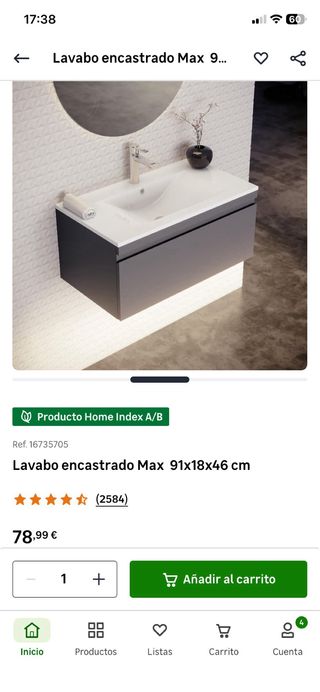 Lavabo Max 91x18x46cm Porcelana Blanca