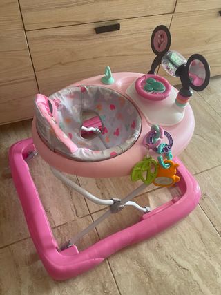 Andador bebé rosa con luces y música