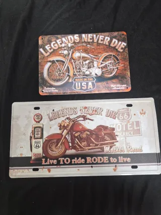 Letrero Chapa Motos Legends Never Die