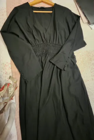 Vestido Midi Negro Zara TALLA XL