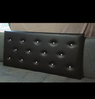 Cabecero Polipiel Negro con Cristales 135*60