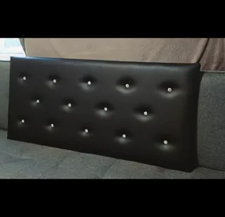 Cabecero Polipiel Negro con Cristales 135*60