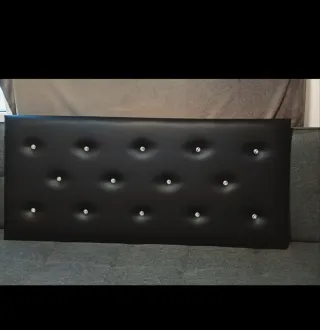 Cabecero Polipiel Negro con Cristales 135*60